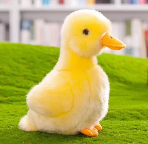 Vista 3 de Pollito amarillo de 6 pulgadas y juguetes de peluche de pato amarillo de 8 pulgadas