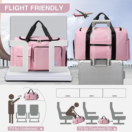 Vista 244 de Pequeña bolsa de gimnasio para mujer, bolsa de viaje con compartimento para zapatos