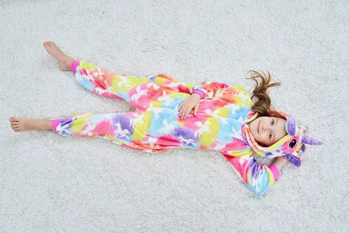 Vista 41 de Pijama de unicornio unisex para niños, enteritos para disfraz, Halloween