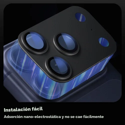 Vista 6 de para iPhone 17 Pro protector de cámara (Paquete de 2), Estuche mate de aleación de aluminio con protector de pantalla de cámara de vidrio templado