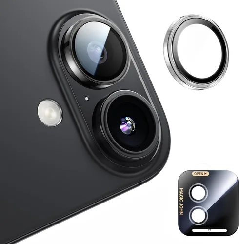 Vista 11 de MAGIC JOHN Protector de lente de cámara para iPhone 17 [kit de alineación y ajuste invisible 1:1] Vidrio templado aeroespacial 9H, Ultra HD, anillo