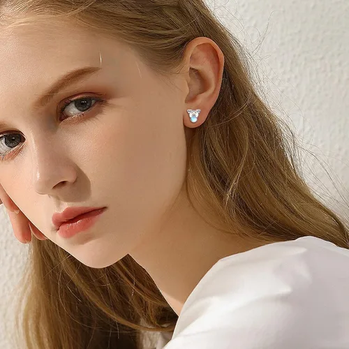 Vista 3 de JUSTKIDSTOY PigHedgehogFishButterflyFrog Earrings 925 Sterling Silver Cute Animal Stud Earrings Jewelry Gifts for Women Girls Hypoallergenic