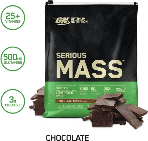 Vista 3 de Optimum Nutrition Serious Mass Weight Gainer Proteína en polvo y Gold Standard 100% proteína de suero en polvo, chocolate doble rico, 5 libras