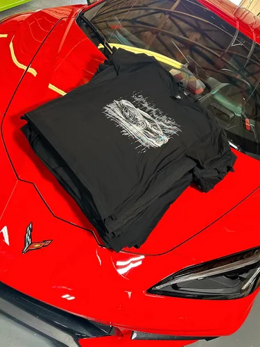 Vista 6 de Ink Trendz Camiseta C8 Matrix Next Generation Corvette Racing Graphic Cuello redondo unisex