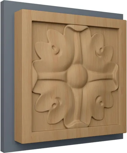 Vista 5 de Ekena Millwork ROS03X03X00EDAL Roseta cuadrada pequeña de Edimburgo, 3 pulgadas de ancho x 3 pulgadas de alto x 5/8 pulgadas de largo, aliso