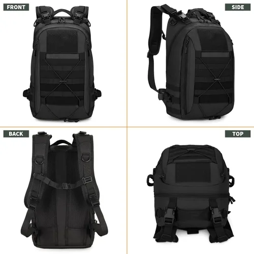 Vista 2 de HUNTVP Mochila táctica militar MOLLE mochila de caza mochila táctica Backpck paquete de asalto que se puede fijar con el chaleco y el cinturón