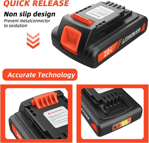 Vista 3 de Batería de repuesto LBXR20 de 20 V Max 4.0Ah para Black and Decker LBXR2520 LBXR2020 LBX20 LB2X4020 LB2X3020 y compatible con LCC221 LST522 LST201