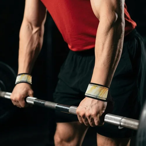 Vista 6 de Weight Lifting Wrist Straps Gym Wrist Wraps for Weightlifting Gradient Marble for Men Women Design Customizable