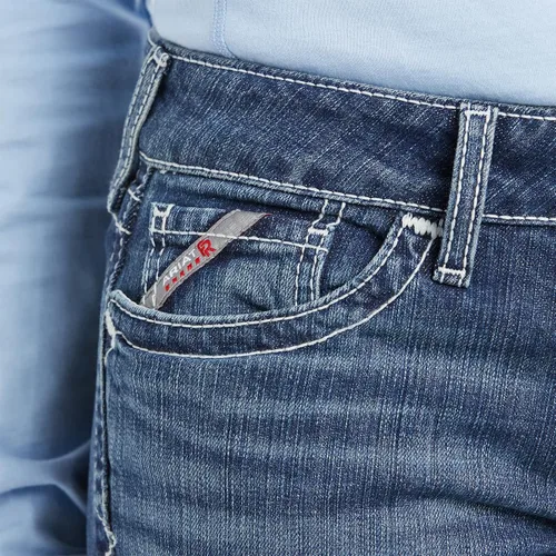 Vista 3 de Ariat FR DuraStretch Jeans entretejidos con corte de bota, jeans cómodos para mujer, Oceanside