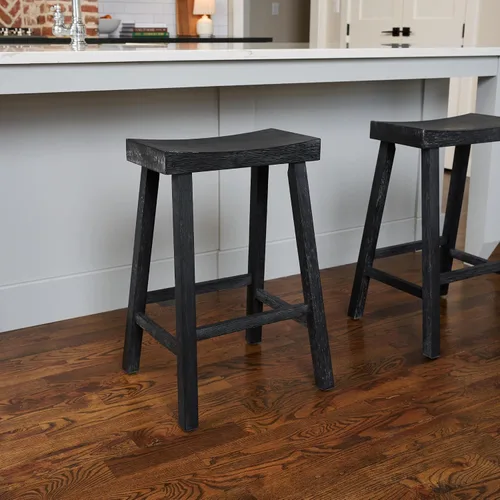Vista 2 de Maven Lane Taburete de bar de cocina, moderno taburete de bar de madera de granja, taburete de isla de cocina, taburetes de bar de altura