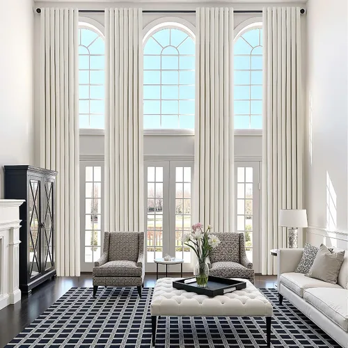 Vista 38 de Beige White Linen Blackout Curtains 90 Length 2 Panels Set for Living Room Bedroom, 100% Black Out Thermal Insulated Linen Drapes, Room Darkening
