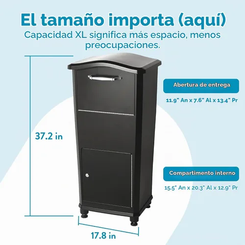 Vista 4 de Architectural Mailboxes 6900B Elephantrunk Caja de Entrega de Paquetes Negra