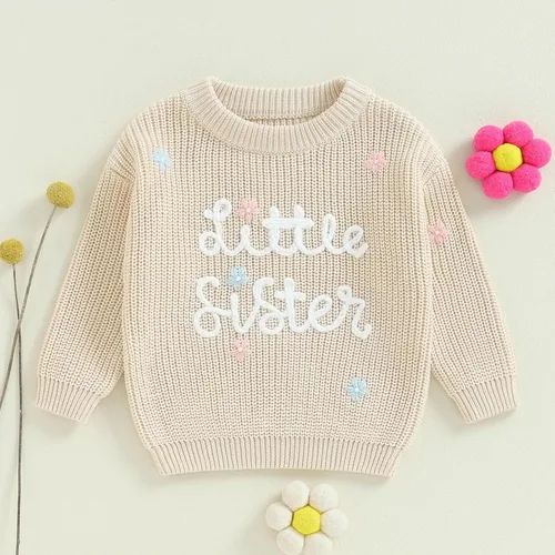 Vista 8 de VISGOGO Suéter a juego para hermanitas grandes y pequeñas, ropa de una sola pieza