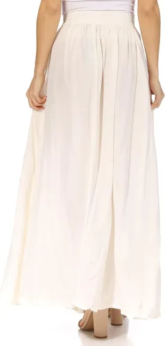Vista 2 de Sakkas Noemi - Falda larga de verano estilo bohemio, cintura elástica y bolsillos
