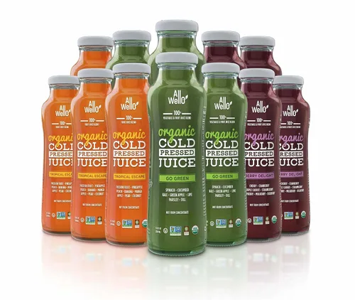 Vista 10 de ALLWELLO Bebidas orgánicas de jugo prensado en frío con frutas y verduras reales sin gluten, sin OMG, jugos saludables sin conservantes sin azúcar