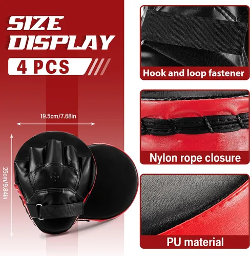Vista 2 de Foilswirl Juego de 2 pares de guantes de boxeo 4 en 1 de 8 onzas y 4 guantes de boxeo para niños, hombres y mujeres, guantes de boxeo, juego