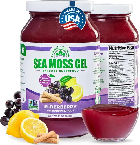 Vista 14 de Gel orgánico de musgo de mar (8 sabores) – 16 onzas – fruta real – musgo de mar silvestre