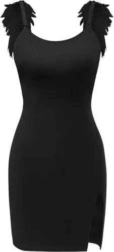 Vista 5 de PrettyInCuffs Minifalda de algodón para mujer, con cuello de vampiro