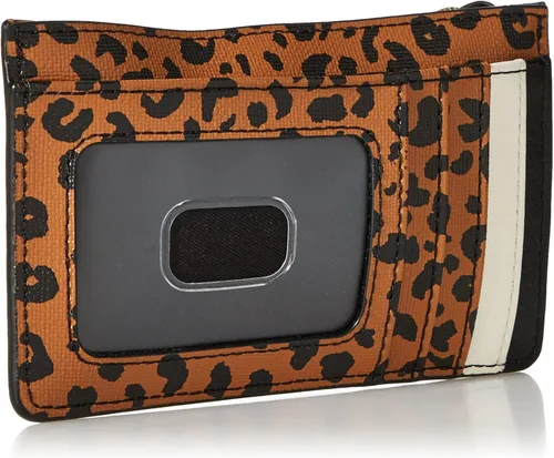 Vista 2 de Fossil Cartera Logan de piel para tarjetas para mujer cartera con llavero