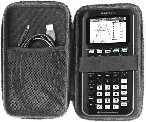 Vista 2 de Estuche rígido compatible con calculadora gráfica Texas Instruments TI-84 Plus CE