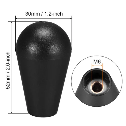 Vista 2 de uxcell Ellipse Oval Joystick Head Rocker Ball Top Handle Arcade Game DIY Parts Replacement Black