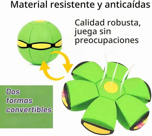 Vista 2 de Bola mágica, platillo volador mágico, interactivo entre padres e hijos, conmutación de modo dual, con 6 luces Azul