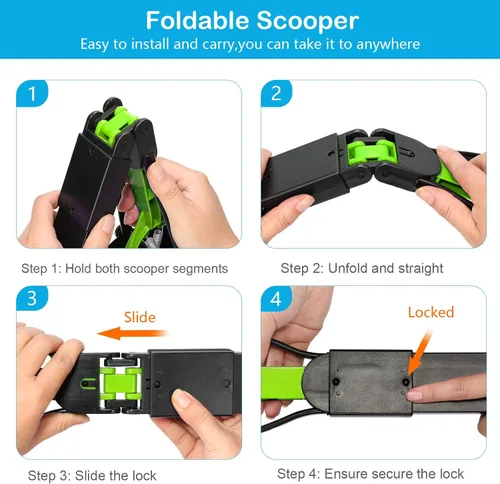 Vista 11 de UPSKY Recogedor de excrementos de 23.6 pulgadas para perros grandes y pequeños, pala plegable para excrementos de perro, resorte resistente
