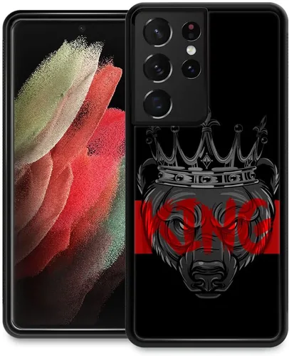 Vista 9 de Funda compatible con Samsung Galaxy S21 Ultra, funda protectora de madera con bandera estadounidense antideslizante y a prueba de golpes