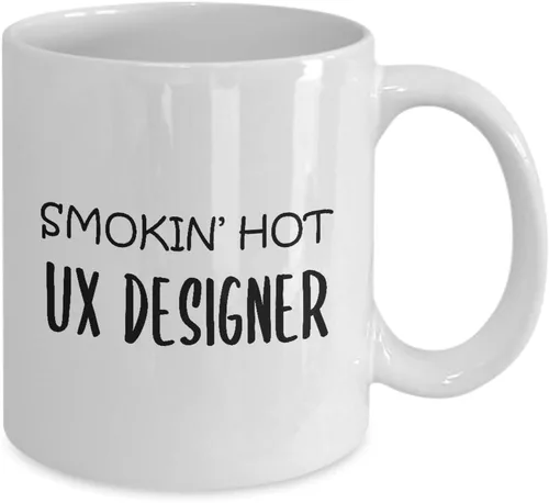Vista 2 de Regalos para Smokin Hot UX Designer Taza de café Taza de té - Experiencia de usuario Interfaz de usuario Diseño de interfaz de usuario Artista Dept