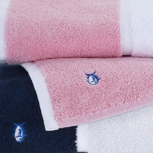 Vista 5 de Southern Tide Home Performance Stripe Coral Toalla de baño