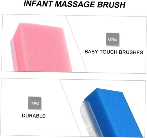 Vista 9 de Cepillo de esponja de masaje para entrenamiento sensorial, 2 piezas, para exfoliación corporal suave y estimulación de la piel, portátil y ligero