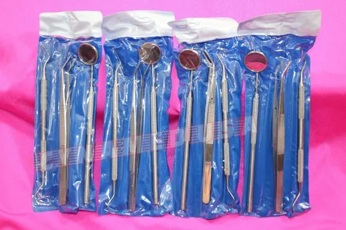 Vista 3 de Alemán Dental Scaler Pick Herramientas de acero inoxidable con espejo de inspección 4 Set (16 cada uno)