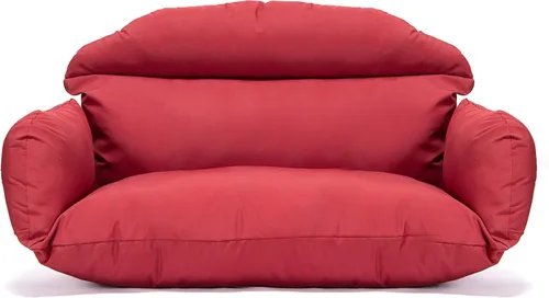 Vista 7 de LeisureMod Cojín colgante para silla de huevo para 2 personas, naranja oscuro, secado rápido, resistente a la intemperie, relleno de algodón suave