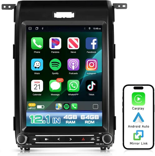 Vista 9 de Radio de coche 8 Core 4G+64G F150 2013-2014, pantalla IPS de 12.1 pulgadas, estéreo Tesla Style F150 con Android 15 Pronóstico meteorológico