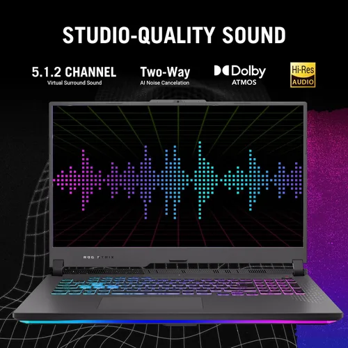 Vista 5 de ASUS ROG Strix G17 - Laptop para juegos, 17.3 pulgadas FHD 1920 x 1080 144Hz, AMD Ryzen 9 7845HX, GeForce RTX 4070, 4GB DDR5 RAM, 1TB PCIe M.2 SSD