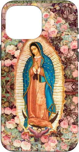 Vista 19 de Lady of Guadalupe - Carcasa para iPhone 17, diseño de flores rosadas