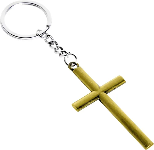 Vista 6 de Juvale Paquete de 12 llaveros de cruz, llaveros religiosos de Jesús a granel para regalos cristianos, recuerdos de fiesta, llaves de automóvil