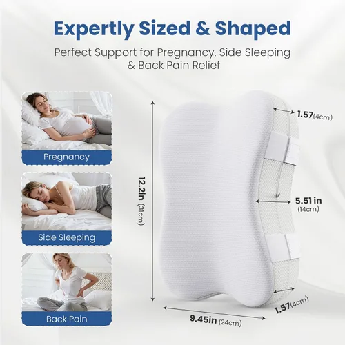 Vista 4 de JINXIA Almohada de rodilla para dormir de lado, cómoda almohada de espuma viscoelástica para dormir de lado, almohada para dormir entre piernas