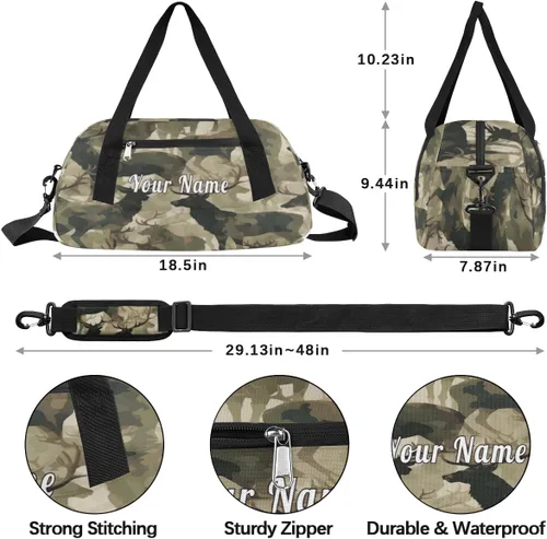Vista 4 de Bolsa de lona personalizada para niños, diseño geométrico a cuadros, bolsa de gimnasio deportiva personalizada para niños y niñas, bolsas de viaje