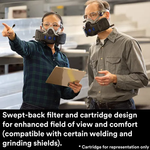 Vista 7 de 3M Cartucho/filtro respirador P100, cartucho combinado de vapores orgánicos Secure Click D80921, aprobado por NIOSH, doble flujo para mayor