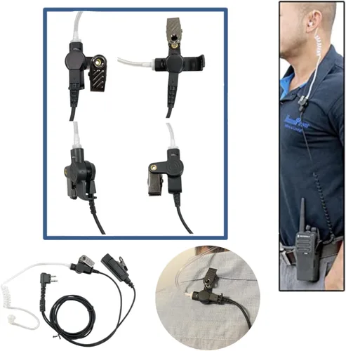 Vista 5 de MaximalPower Kit de vigilancia de auriculares de tubo acústico con PTT y con aplicación de Kevlar dentro del cable compatible con radios