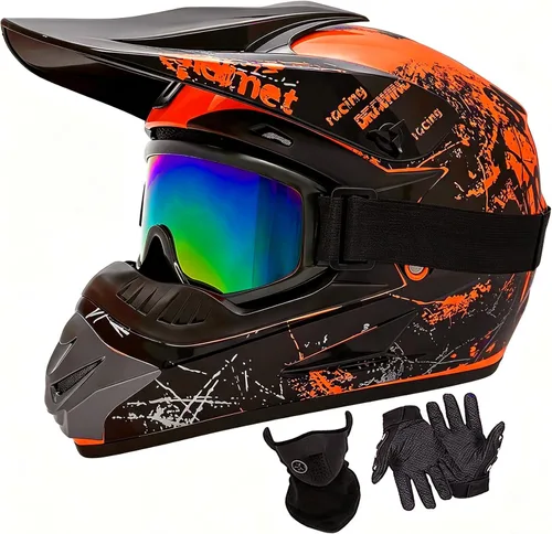 Vista 15 de Youth Dirt Bike ATV Off Road Motorcycle Helmets DOT Approved Blanco