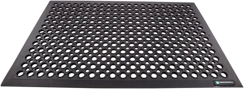 Vista 2 de Restaurantware Serve Secure - Tapete para restaurante de 36 x 24 pulgadas, 1 alfombrilla de drenaje de borde biselado, con agujeros, antideslizante