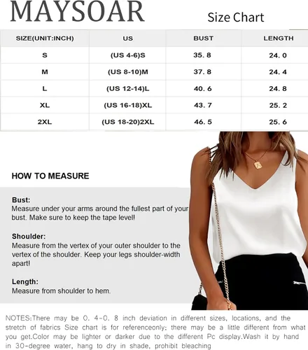 Vista 5 de Maysoar 2 Pcs Womens Silk Satin Tank Tops V Neck Camisole Flowy Tank Top Blouses Sleeveless Basic Shirt