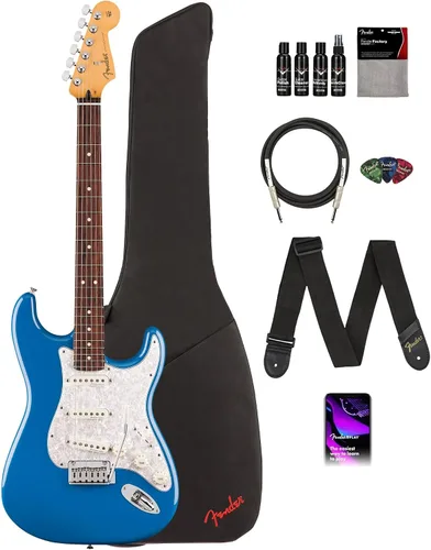 Vista 17 de Fender Player II Modified Stratocaster - Paquete de atardecer con bolsa de concierto, correa, cable, paquete de 3 púas y kit de limpieza de guitarra