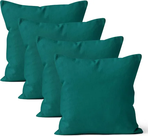 Vista 33 de Encasa XO Juego de 2 fundas de almohada de 12 x 12 pulgadas, color beige, sin rellenos, fundas de almohada de algodón para sala de estar, cama