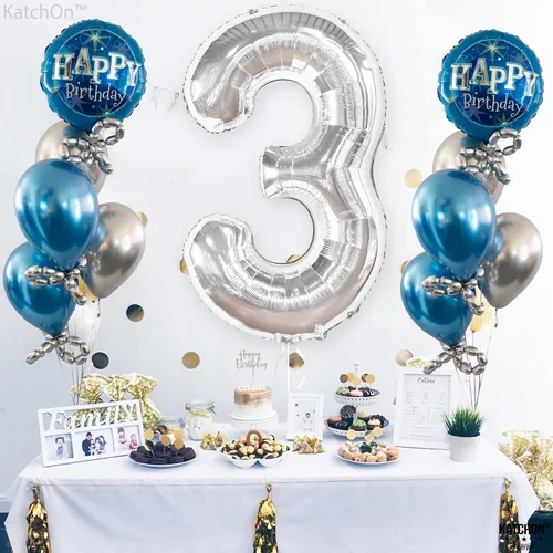 Vista 1367 de KatchOn Globo negro del número 1 de 40 pulgadas, globo de feliz cumpleaños Large Mylar Number One Balloon for 1st Birthday Decorations, Foil
