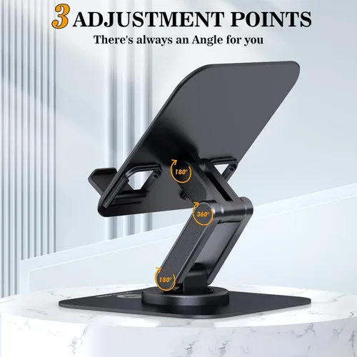 Vista 5 de OCYCLONE Soporte para iPad, soporte plegable ajustable giratorio de 360° para tablet iPad compatible con Kindle Tablet iPad de 4 a 15.6 pulgadas