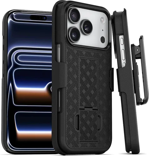 Vista 20 de MOTIVE Funda para iPhone 14, funda con clip para cinturón para Apple iPhone 14, funda protectora delgada y resistente a prueba de golpes con soporte