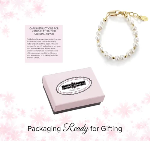 Vista 5 de Cherished Moments Pulsera o collar, chapado en oro de 14 quilates Brynn-MED (9 meses - 4 años)